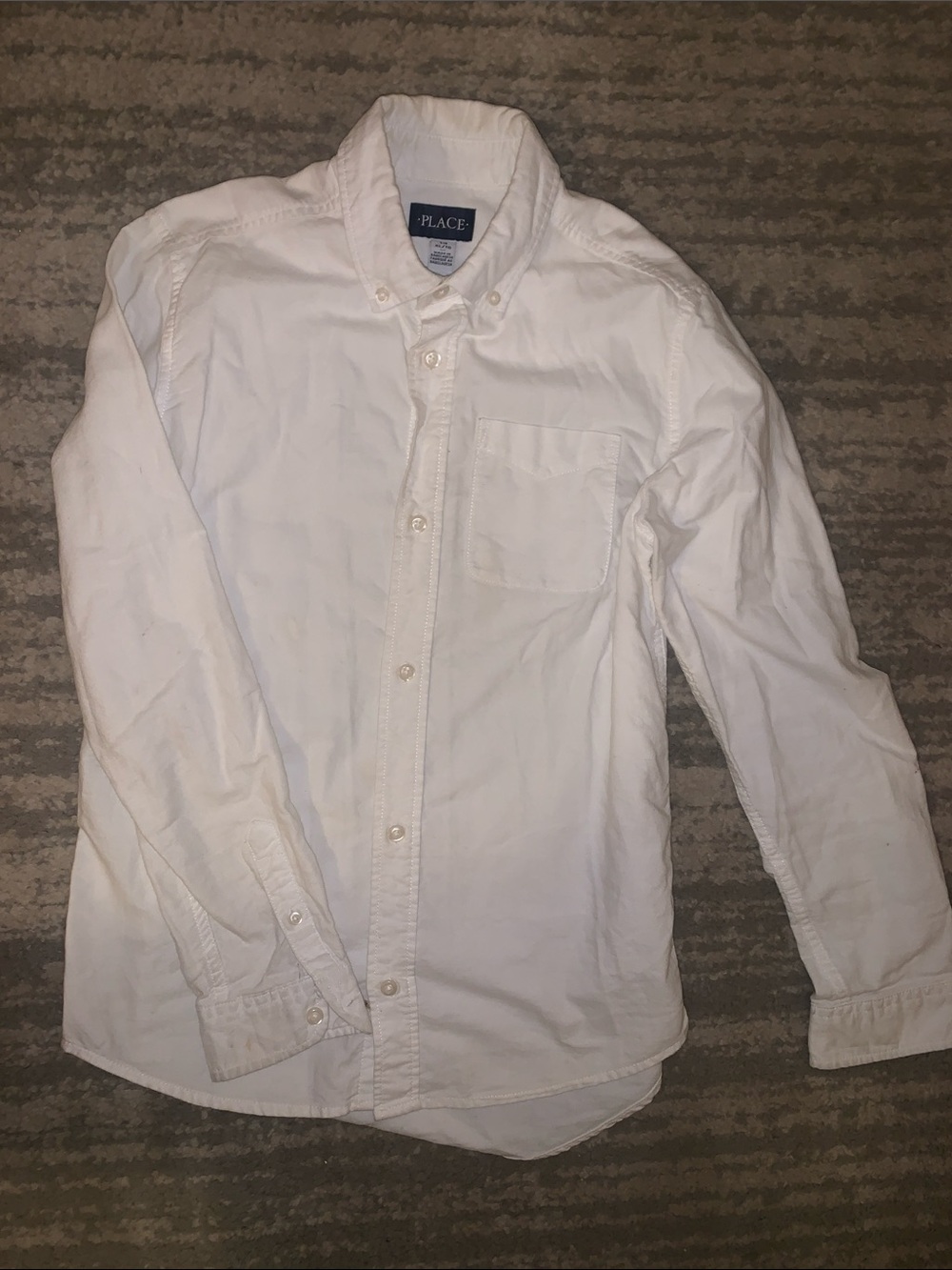 The Children's Place White Long-Sleeve Button-Down Shirt